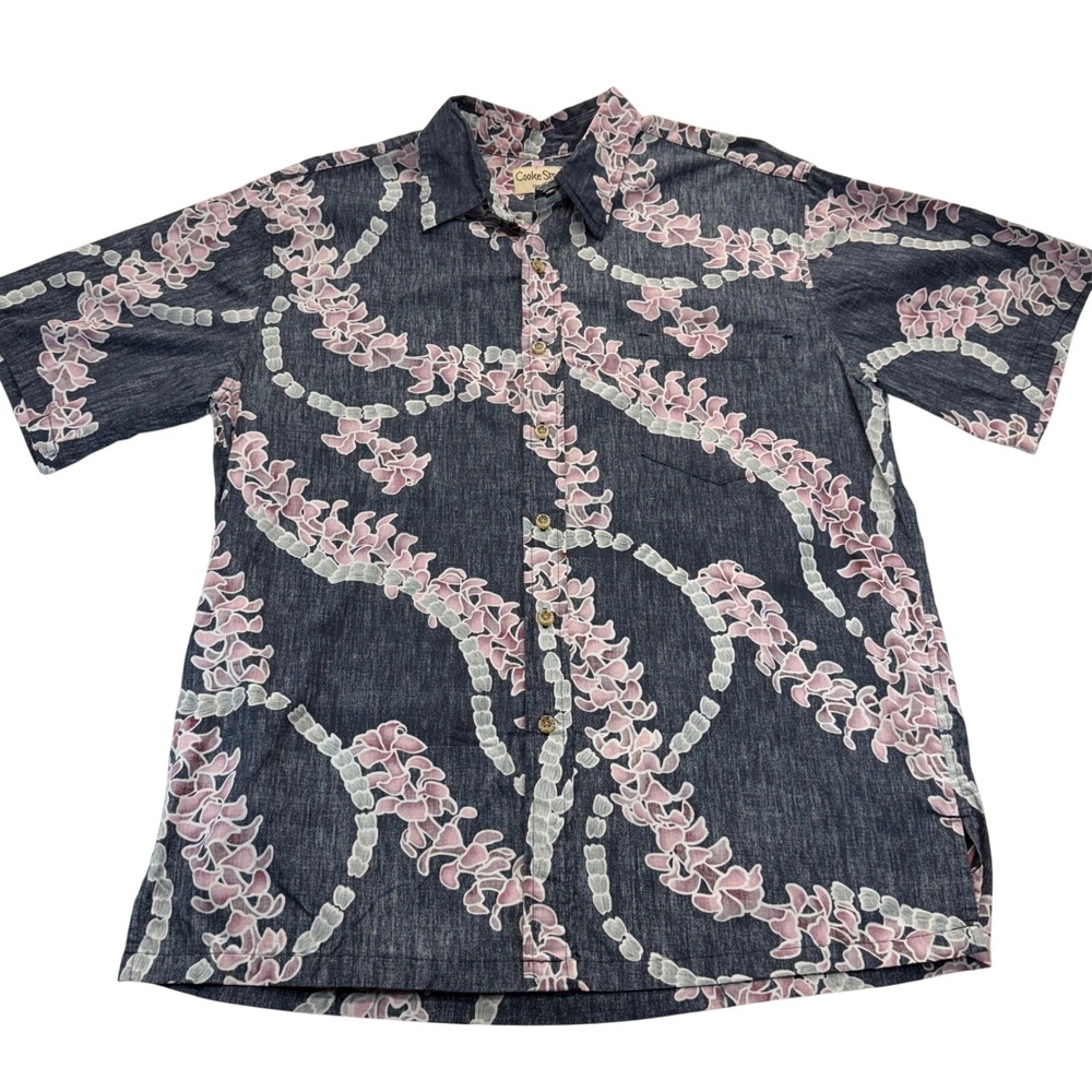 Cooke Street Honolulu Hawaiian Shirt Mens L Floral Cotton Aloha Button Up